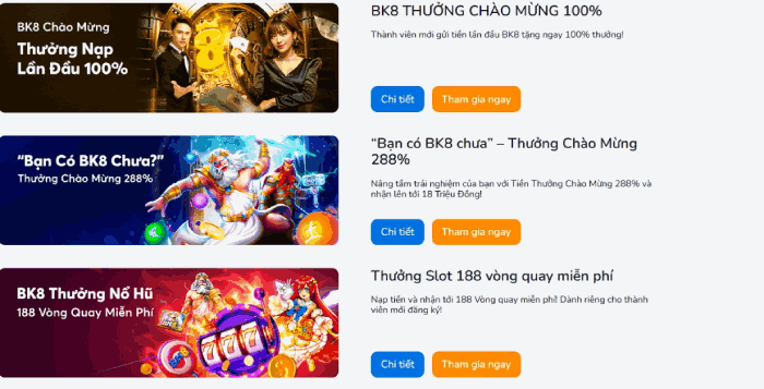 khuyến mãi BK8